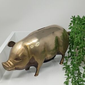 Vintage Brass Pig Bank!!!!